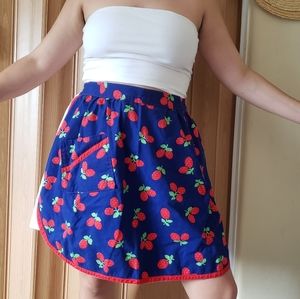 Vintage Strawberry Print Apron